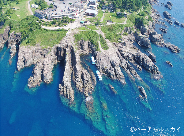 東尋坊 上空画像